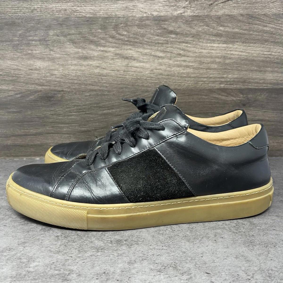 Greats Royale Leather Sneakers Mens Size 10 Black Gum Low Top